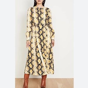 Custommade Vivian Dress Size XS Women Python  Print Color Super Lemon Keyhole